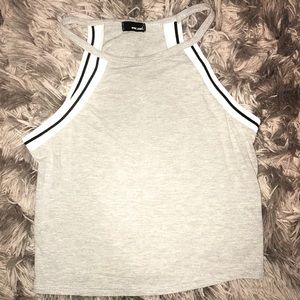 Wet Seal sleeveless gray crop top